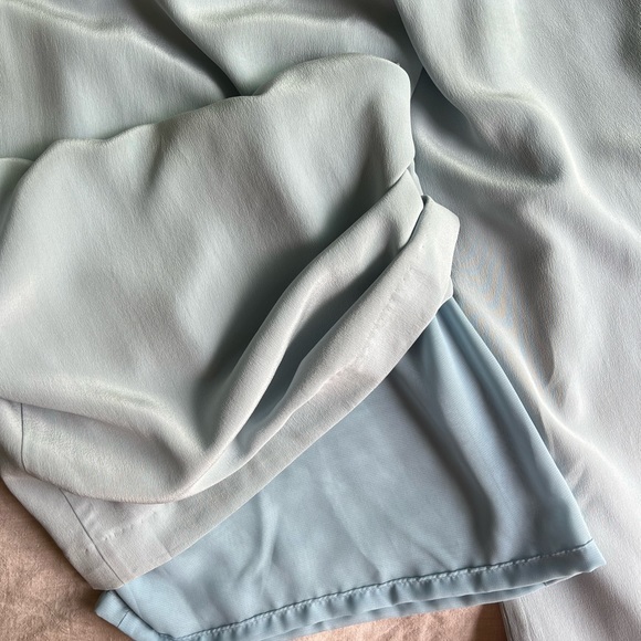 Rachel Zoe 100% Silk Light Blue Wide Leg Pants - Picture 11 of 16